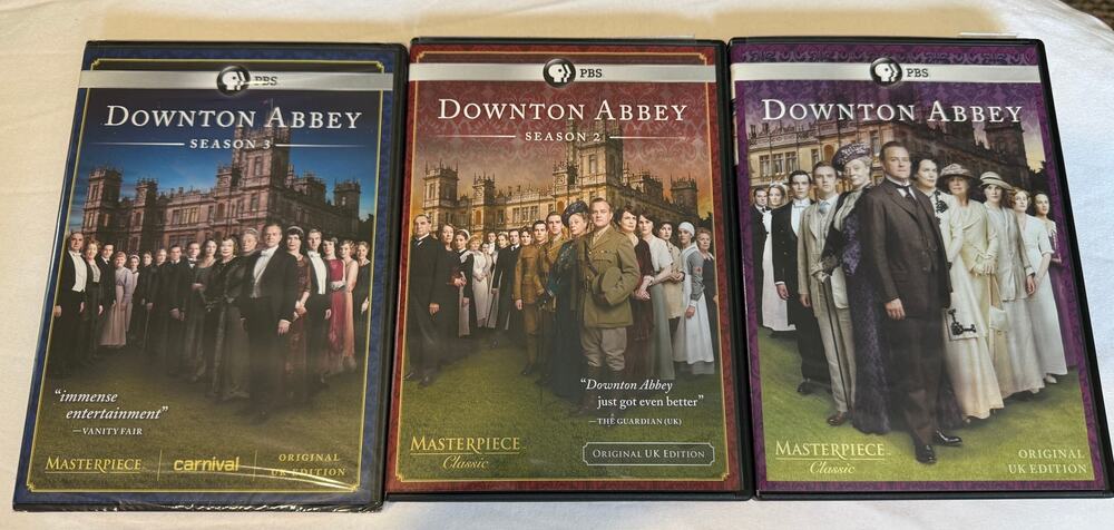 Downton Abbey Seasons 1-3 DVD's - Original UK Edition Masterpiece Classic PBS